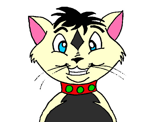 Desenho Gato com coleira pintado por LucasEvans