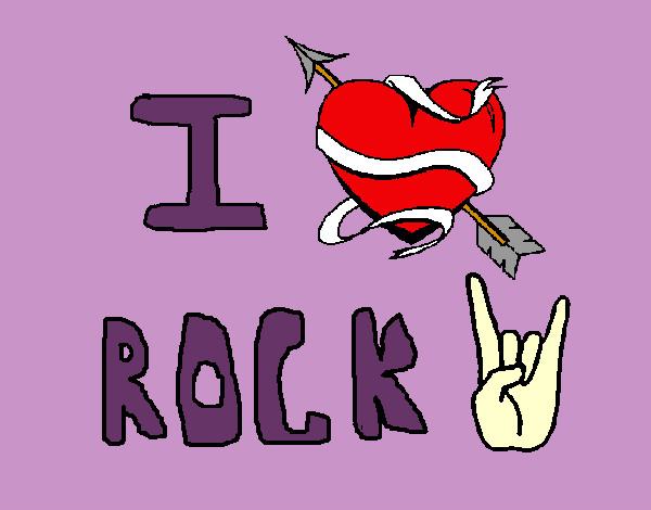 Desenho I love rock pintado por LucasEvans