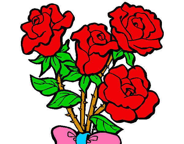 Desenho Ramo de rosas pintado por laura
