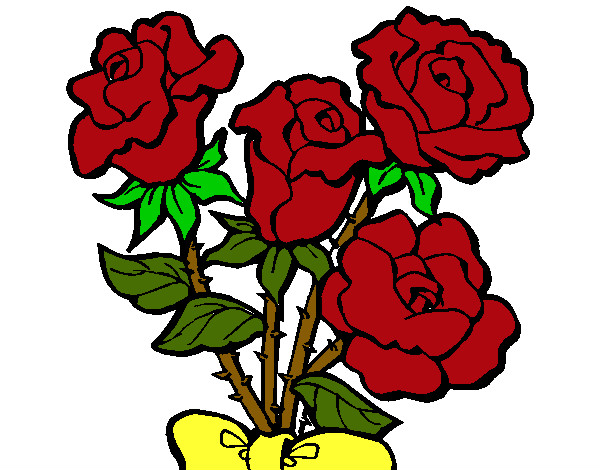 Desenho Ramo de rosas pintado por wanessa