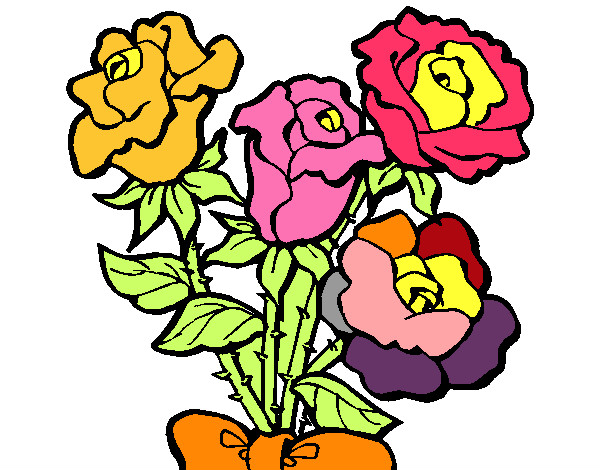 Desenho Ramo de rosas pintado por zenda