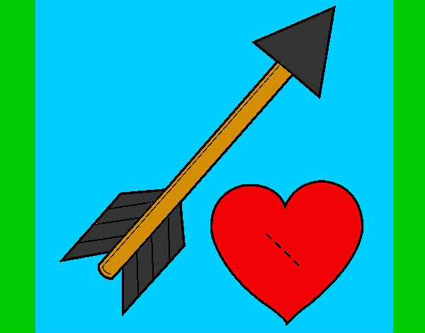 Desenho Seta e coração pintado por laura