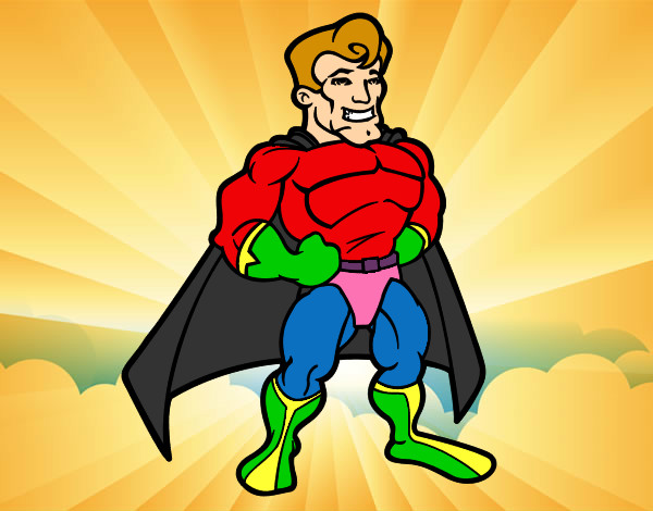 Desenho Super-herói musculoso pintado por Rick 