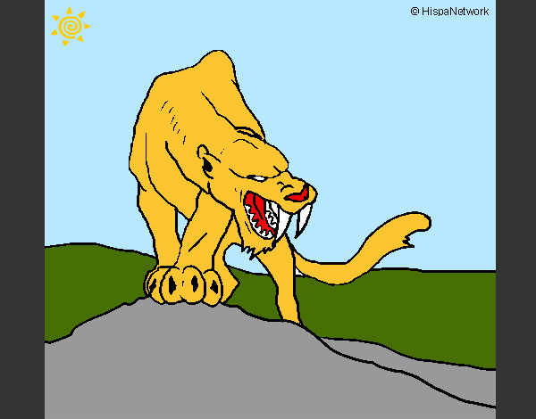 Desenho Tigre com dentes afiados pintado por bruninho