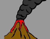 Desenho Vulcão pintado por bruninho