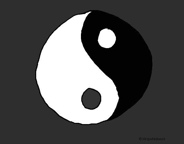 Desenho Yin yang pintado por bruninho