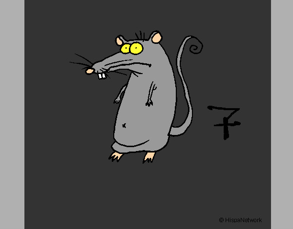 Desenho Rato pintado por bruninho