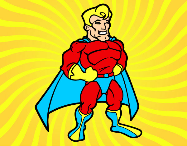 Desenho Super-herói musculoso pintado por istal