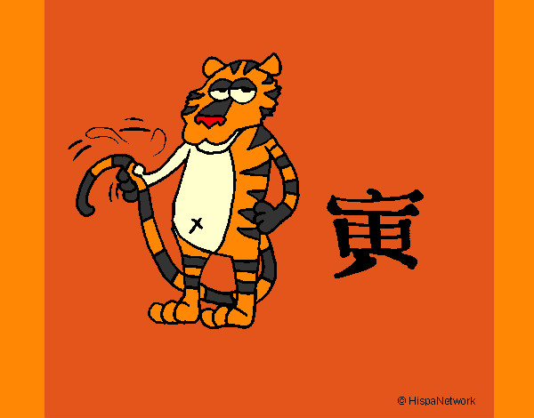 Desenho Tigre pintado por bruninho