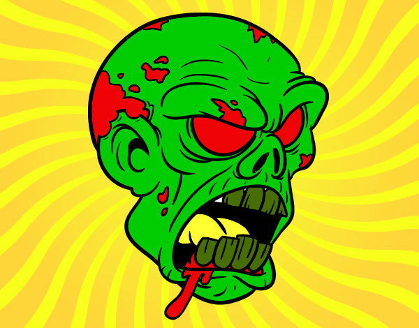 Desenho Cabeça de zombie pintado por nicollas