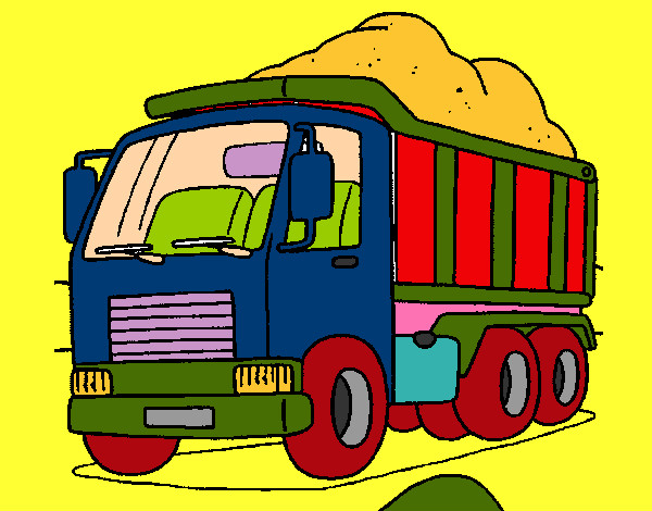 Desenho Camião de carga pintado por Nilza