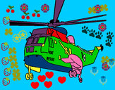 Desenho Helicoptero de resgate pintado por Nilza