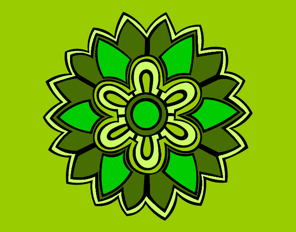 Desenho Mandala em forma flor weiss pintado por VANDINHA