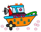 Desenho Barco a motor pintado por MTak