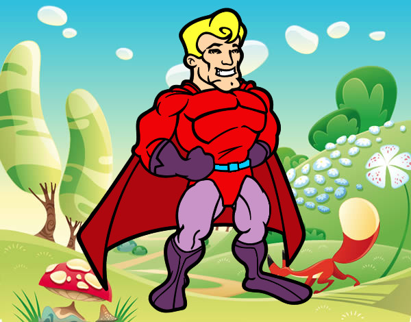 Desenho Super-herói musculoso pintado por brujio