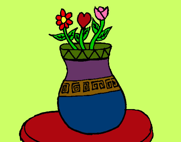 Desenho Vaso com flores pintado por Verlu