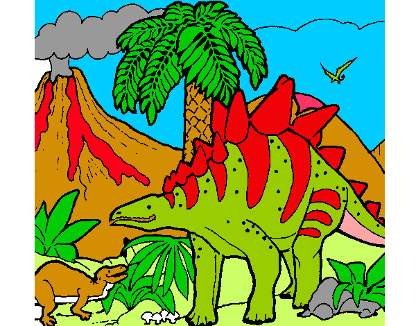 Desenho Família de Tuojiangossauros pintado por juan147
