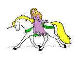Desenho Princesa em unicórnio pintado por fabiana