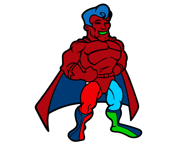 Desenho Super-herói musculoso pintado por murillo