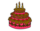 Desenho Torta de Aniversário pintado por luluzinha