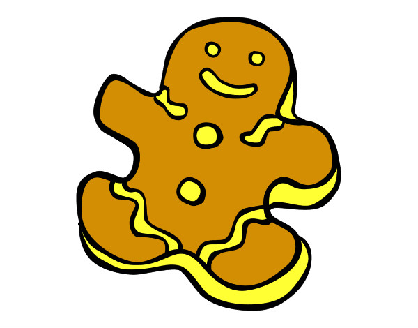 Desenho Boneco do biscoito pintado por vick