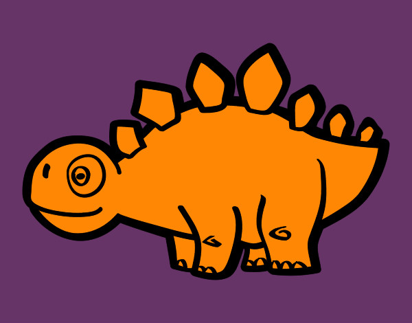 Desenho Estegossauro jovem pintado por ronaldo