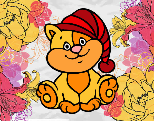 Desenho Gato com chapéu pintado por maiana2000