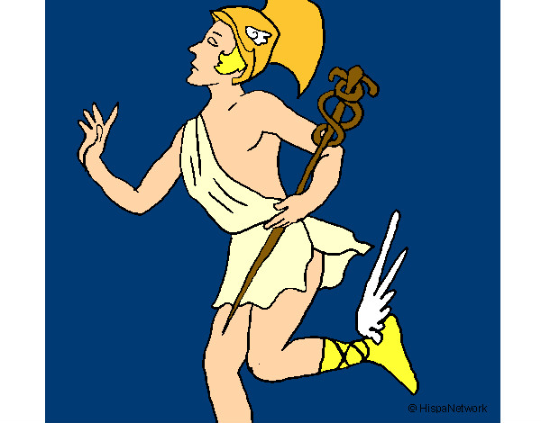 Desenho Hermes pintado por maximilian