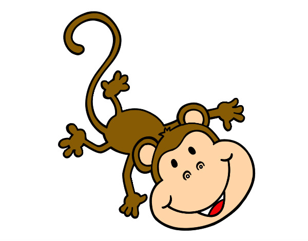 Baixe Adorável macaco de desenho animado com pele colorida e