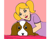 Desenho Menina a abraçar o seu cão pintado por BiancaRose