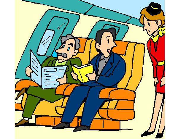 Desenho Passageiros no avião pintado por Laila
