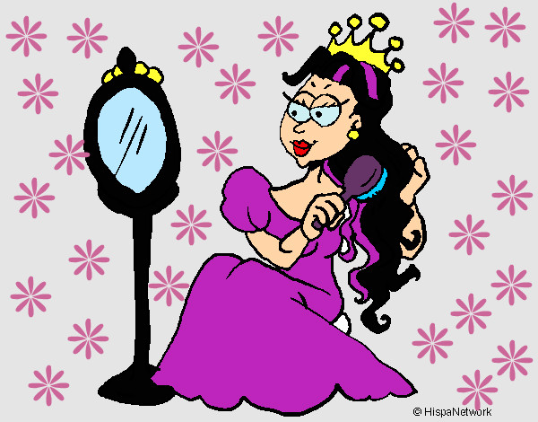 Desenho Princesa e espelho pintado por nayarinha