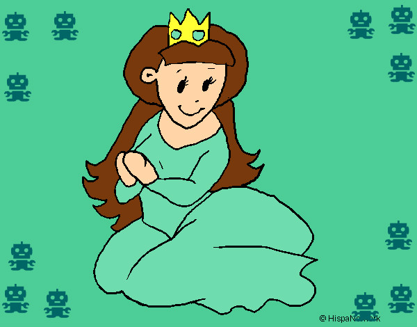Desenho Princesa sentada pintado por nayarinha