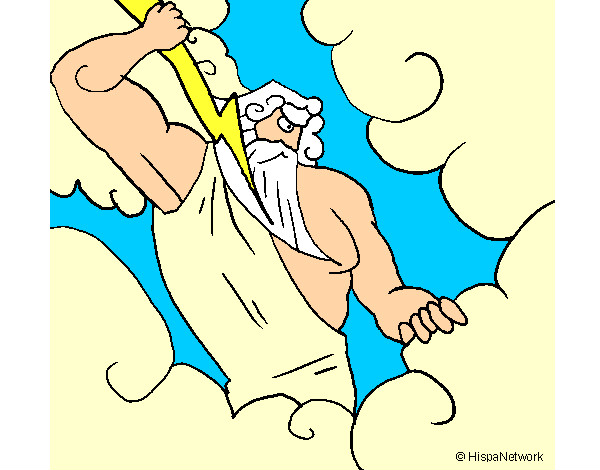 Desenho Zeus pintado por maximilian
