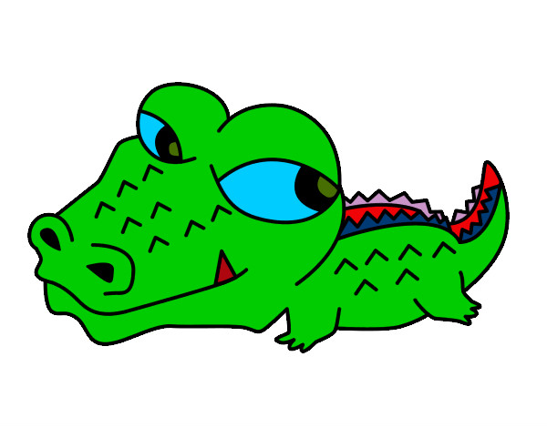 Desenho Crocodilo pequeno pintado por jacare