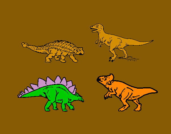 Desenho Dinossauros de terra pintado por Ruben