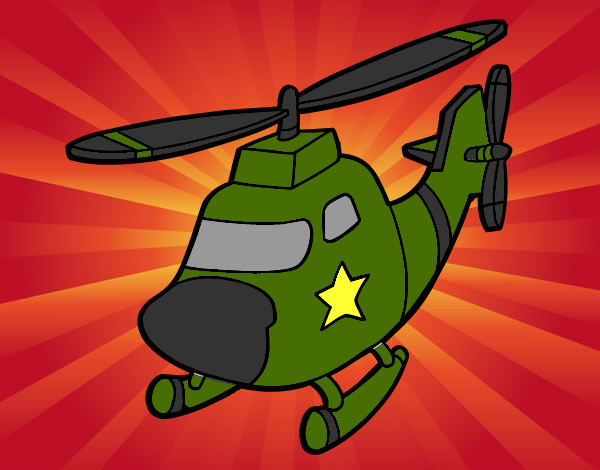 Desenho Helicoptero com uma estrela pintado por godim