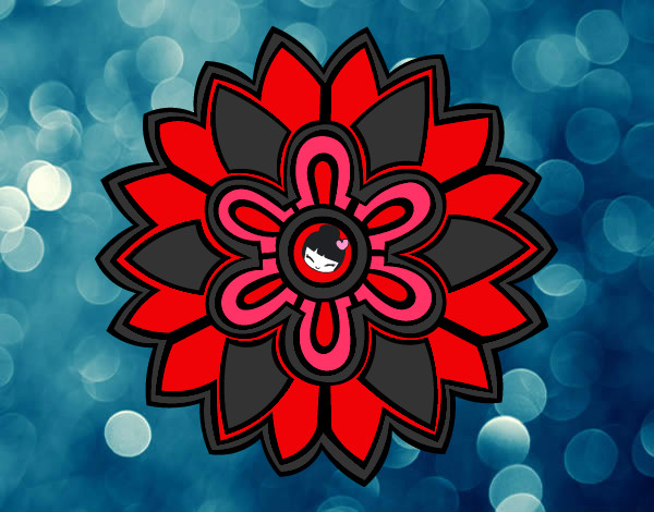 Desenho Mandala em forma flor weiss pintado por bela