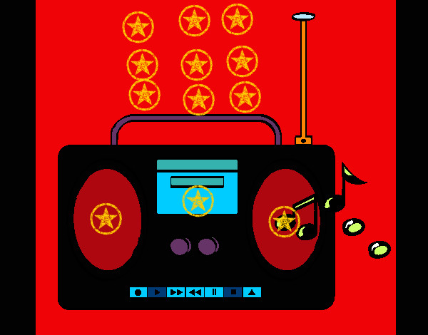 Desenho Radio cassette 2 pintado por explosion