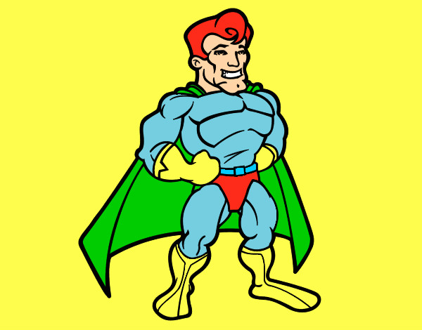 Desenho Super-herói musculoso pintado por victen