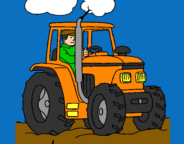 Desenho Tractor em funcionamento pintado por godim