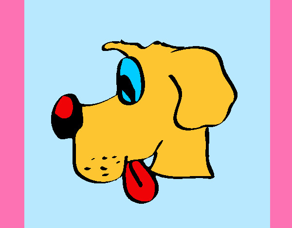 Desenho Cão com a língua de fora pintado por nathanya