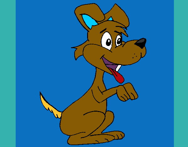 Desenho Cão com duas patas pintado por caiosz