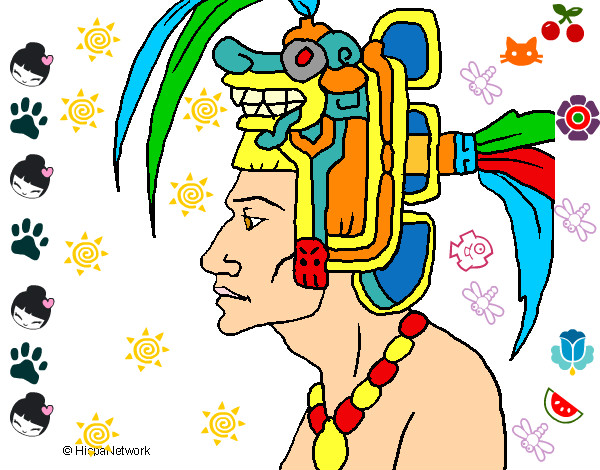 Desenho Chefe da tribo pintado por taninha