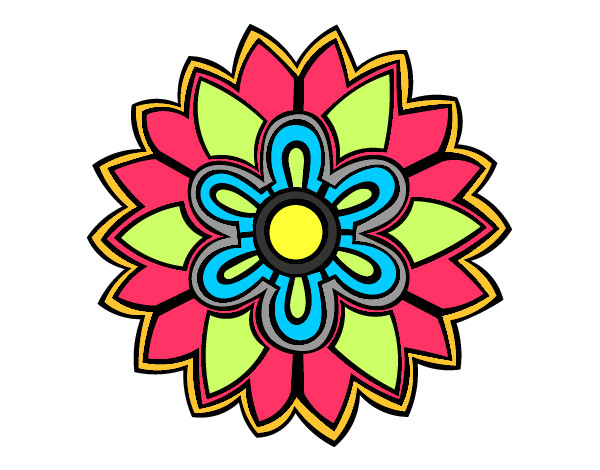 Desenho Mandala em forma flor weiss pintado por fofifabi