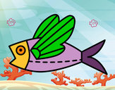 Desenho Peixe voador pintado por Ruben