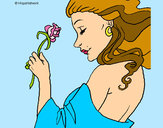 Desenho Princesa com uma rosa pintado por GABYVALENT