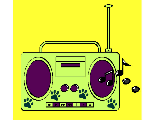 Desenho Radio cassette 2 pintado por manuu