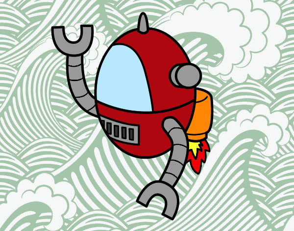Desenho Robô voador pintado por caiosz
