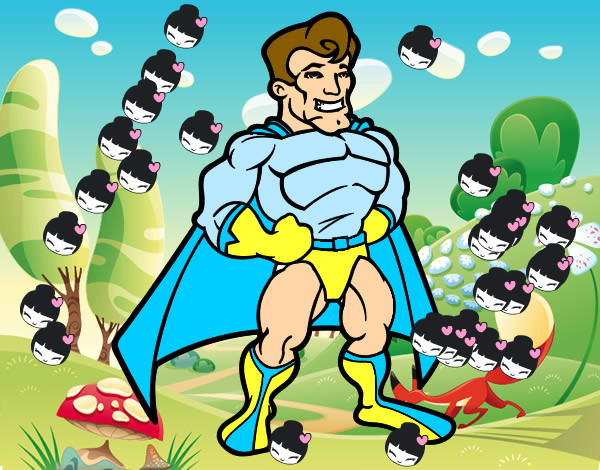 Desenho Super-herói musculoso pintado por Giovanni